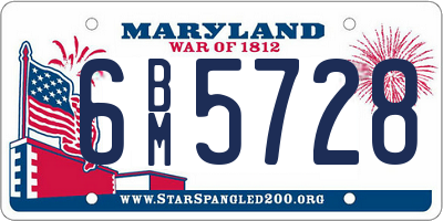 MD license plate 6BM5728