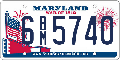 MD license plate 6BM5740