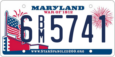 MD license plate 6BM5741