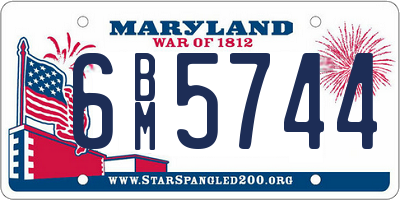 MD license plate 6BM5744