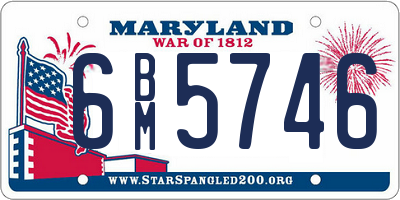 MD license plate 6BM5746