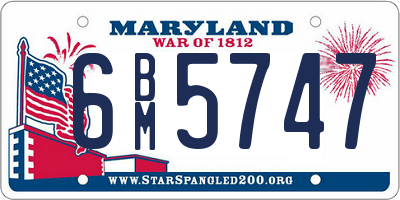 MD license plate 6BM5747