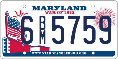 MD license plate 6BM5759
