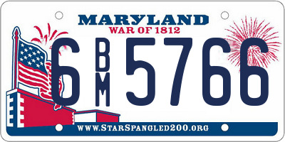 MD license plate 6BM5766