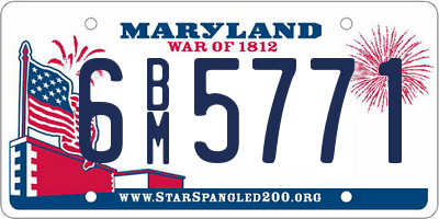 MD license plate 6BM5771