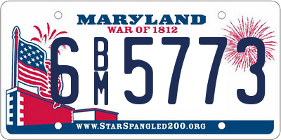 MD license plate 6BM5773