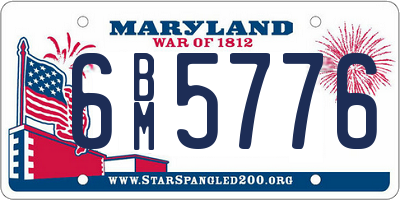 MD license plate 6BM5776