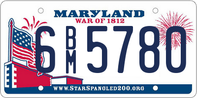 MD license plate 6BM5780