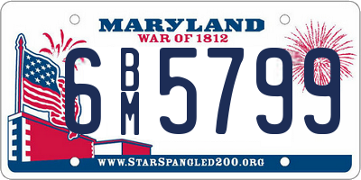 MD license plate 6BM5799