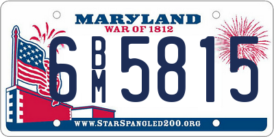 MD license plate 6BM5815