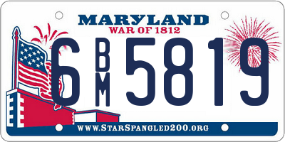 MD license plate 6BM5819