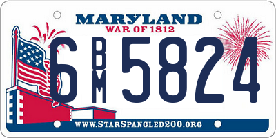MD license plate 6BM5824