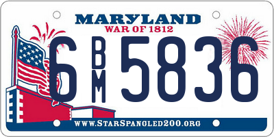 MD license plate 6BM5836