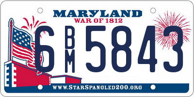 MD license plate 6BM5843