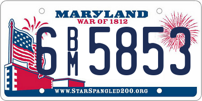 MD license plate 6BM5853