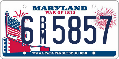 MD license plate 6BM5857