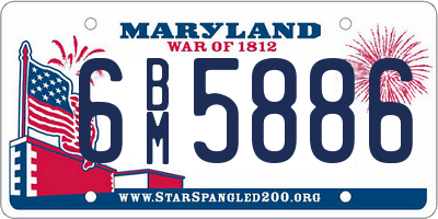 MD license plate 6BM5886
