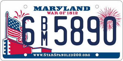 MD license plate 6BM5890