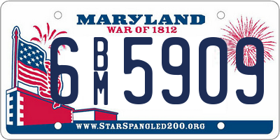 MD license plate 6BM5909