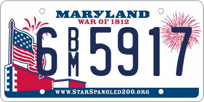 MD license plate 6BM5917