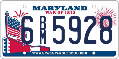 MD license plate 6BM5928