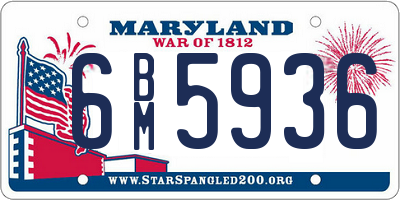 MD license plate 6BM5936