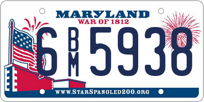 MD license plate 6BM5938