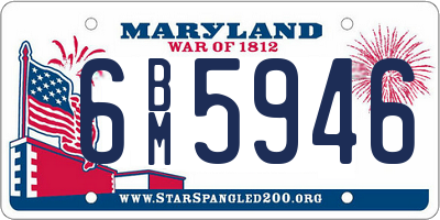 MD license plate 6BM5946