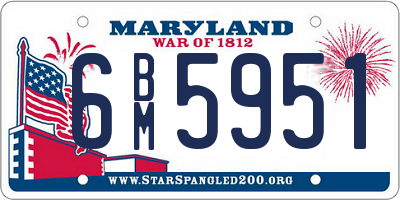 MD license plate 6BM5951