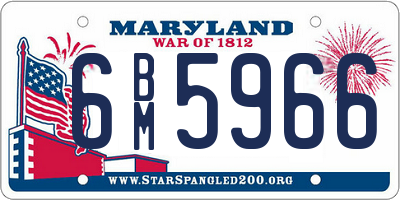 MD license plate 6BM5966