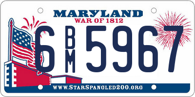 MD license plate 6BM5967