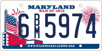 MD license plate 6BM5974