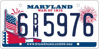 MD license plate 6BM5976
