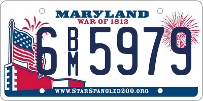 MD license plate 6BM5979