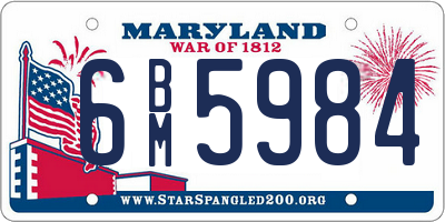 MD license plate 6BM5984