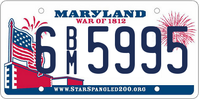 MD license plate 6BM5995