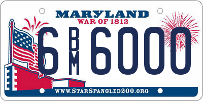 MD license plate 6BM6000