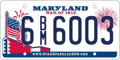MD license plate 6BM6003