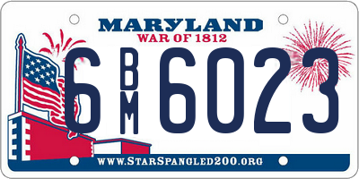 MD license plate 6BM6023