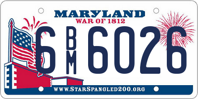 MD license plate 6BM6026