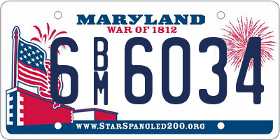 MD license plate 6BM6034