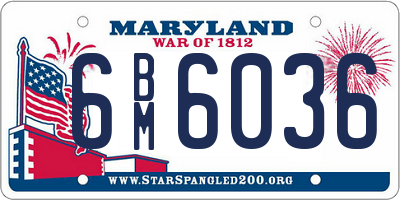 MD license plate 6BM6036