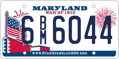 MD license plate 6BM6044