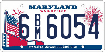 MD license plate 6BM6054