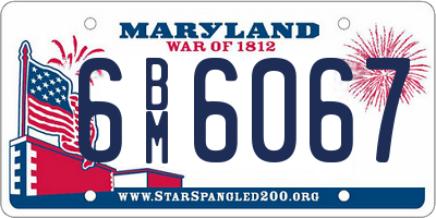 MD license plate 6BM6067