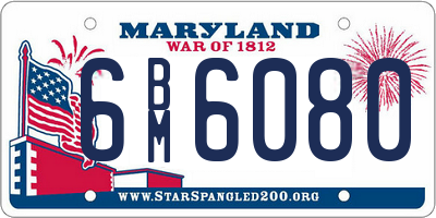 MD license plate 6BM6080
