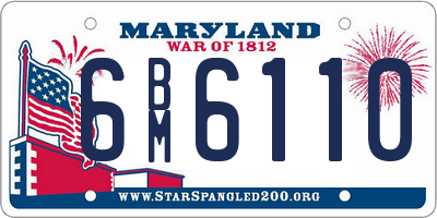 MD license plate 6BM6110