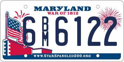 MD license plate 6BM6122