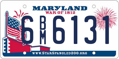 MD license plate 6BM6131