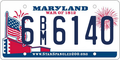 MD license plate 6BM6140
